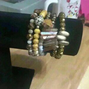 Gold tone stacking bracelet